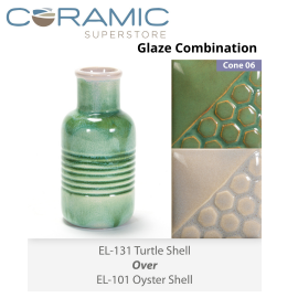 Turtle Shell EL131 over Oyster Shell EL101 Glaze Combination Turtle Shell EL131 over Oyster Shell EL101 Glaze Combination